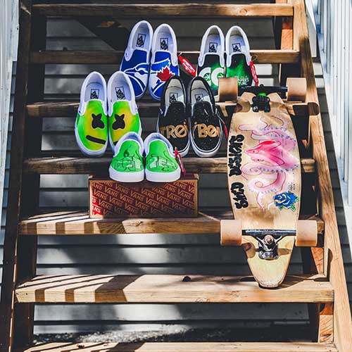 shoes on stairs